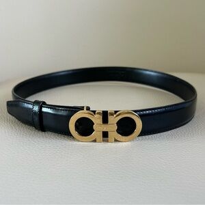 Black & gold Salvatore Ferragamo Giancini belt
